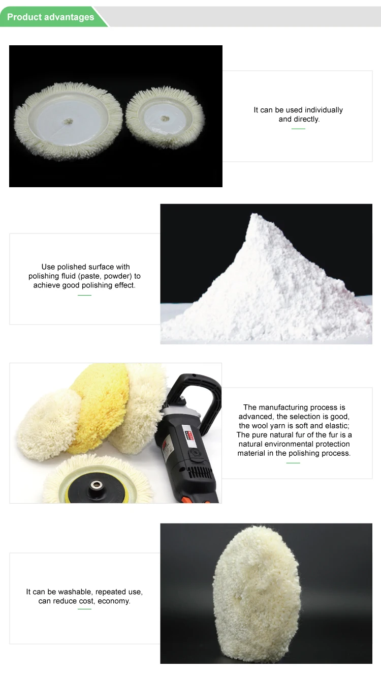 7 inch natural 100% double-sided wool Car Compound polishing pads