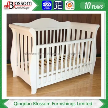 White Wooden Royal Style Baby Sleigh Cotbed Buy Baby Cotbed