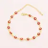 New hot Bohemia style multi color Amulet Turkish Eye 18K Golden well plated chain bangle