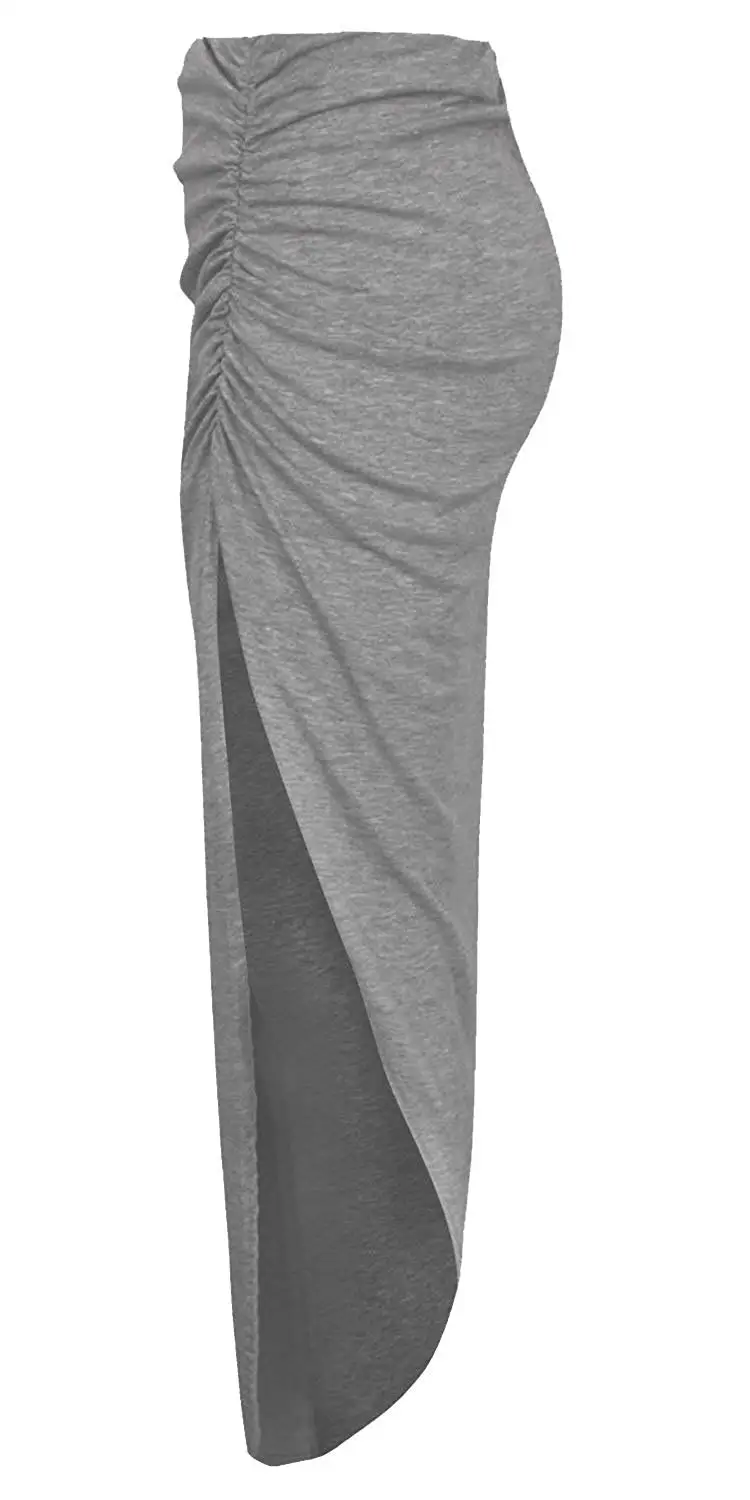 long jersey skirt with side split