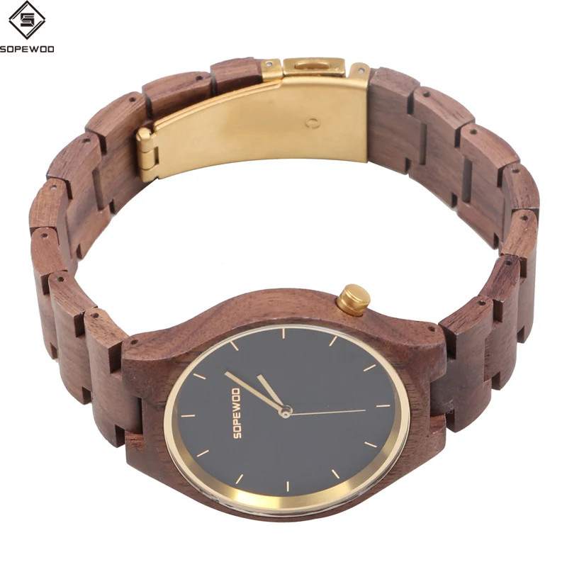 

Unisex Wrist Watch made of natural Walnut Wood Fashion Quartz Wrist Watch, Bamboo, maple, teak, walnut, violet, red/green/black sandal wood,etc