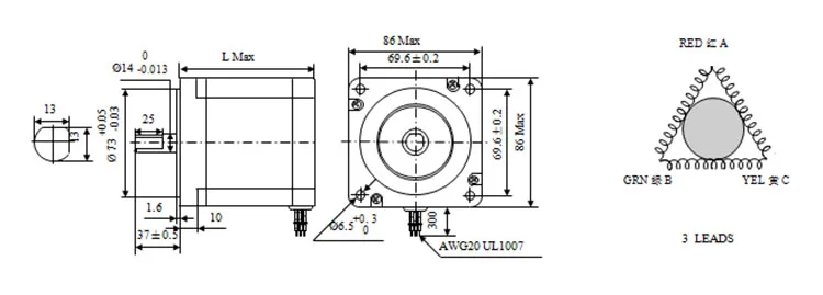 3 Phase Nema 34 3-wire Cnc Three Phase Stepper Motor