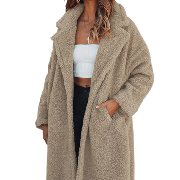 

Hot Selling Army Green Oversize Furry Long Coat Women, Picture