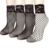 Fashion women ankle hollow mesh sheer lace fishnet socks