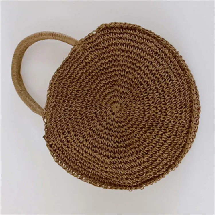 

Newest Hot Sale Women Bag Travel Shopping Handmade Paper Round Straw Gag, 2 colors