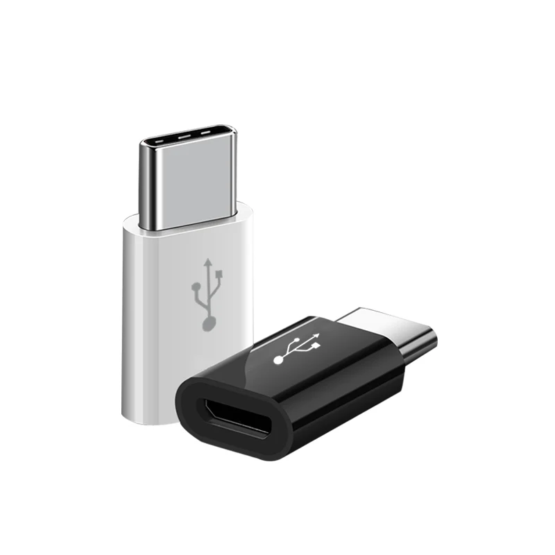 

wholesale micro female to type-c male data adapter usb c connector, Black;white