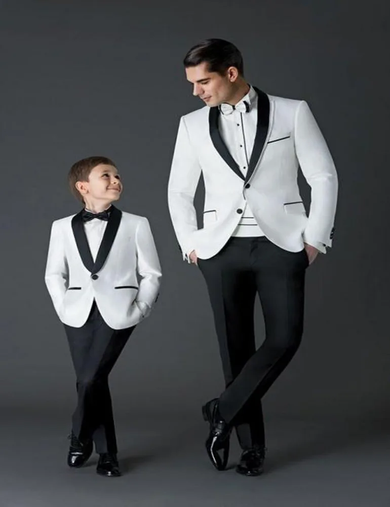 

(Coat+Pants+Bow) LLN013 Shawl Lapel White Mens Suits Customized Made Slim Fit Mens Wedding Suits Tailored Tuxedos Terno Masculin