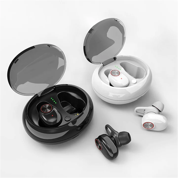 

V5 Bluetooth Earphone with Charging Case Noise Cancelling Earbuds sports earphone Wireless earphone for running, Black;white