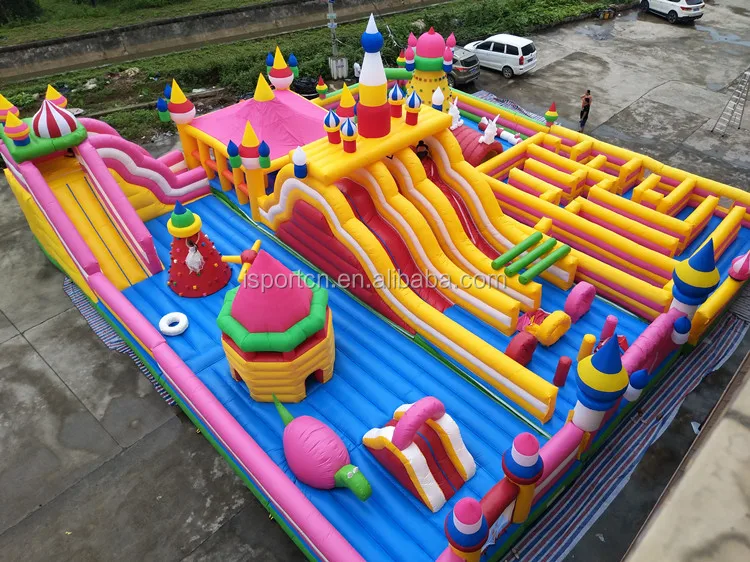 China Inflatable Maze Trampoline / Inflatable Trampoline Playland For