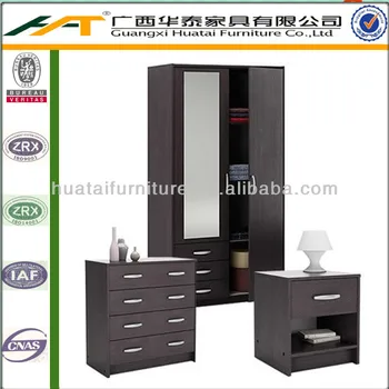 Double Doors Wardrobe With Mirror Mdf Armoire Buy Mdf Armoire