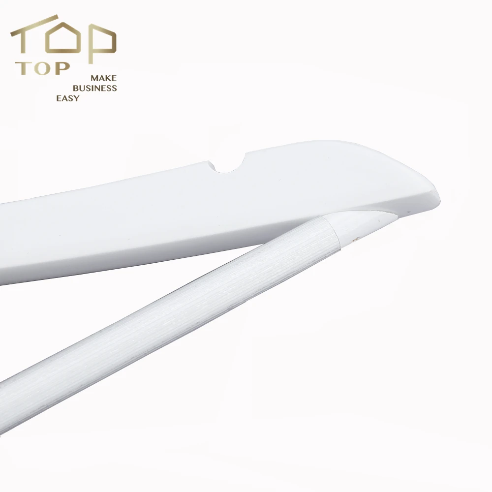 2018 Deluxe white curved body wooden suit clothes hangers wholesale price