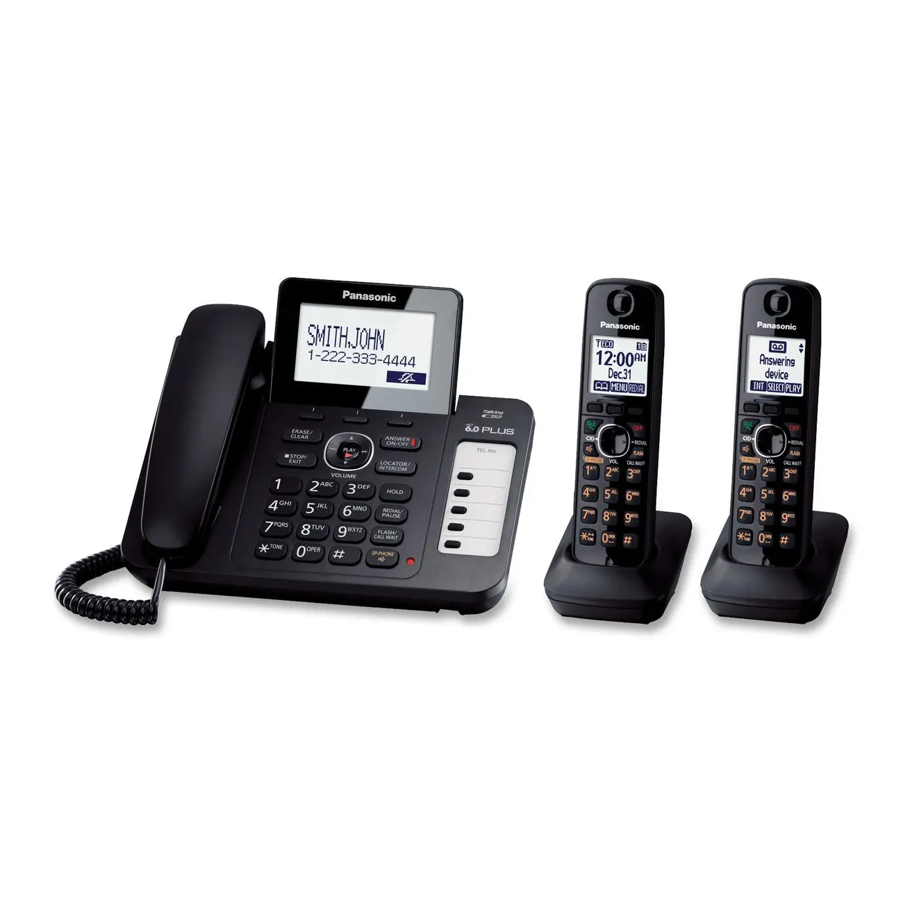 Three phones. Panasonic KX-tg9542b. Panasonic KX-T Digital answering. Panasonic KX-T Digital answering Machine. Радиотелефон Bada.