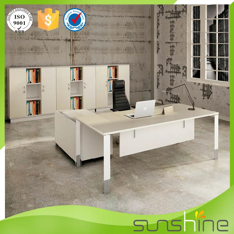 Large L Shaped Contemporary Executive Office Desk Modern Luxury Furniture