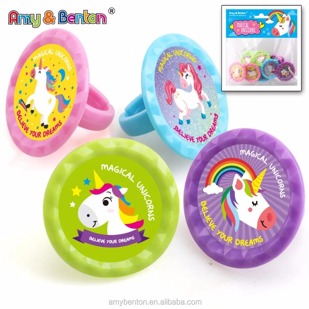 Magical Unicorn Party Favor Toys Minicolor Plastic Ring for kids, View