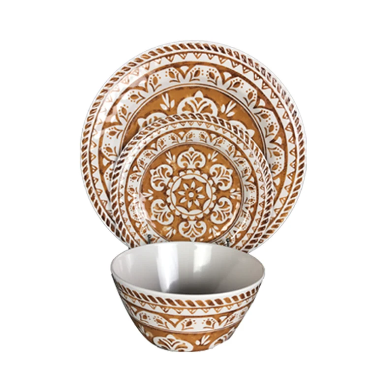 Wholesale Food Safety Restaurant Use Melamine Western Dinnerware Sets