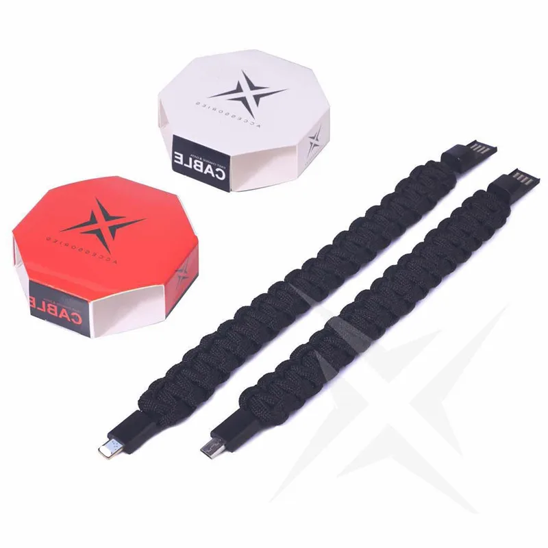 

Charger Cable for iPhone Wristband Bracelet USB Data 8 Pin Cord 7 6s Plus pad, Black/white / orange / blue /red