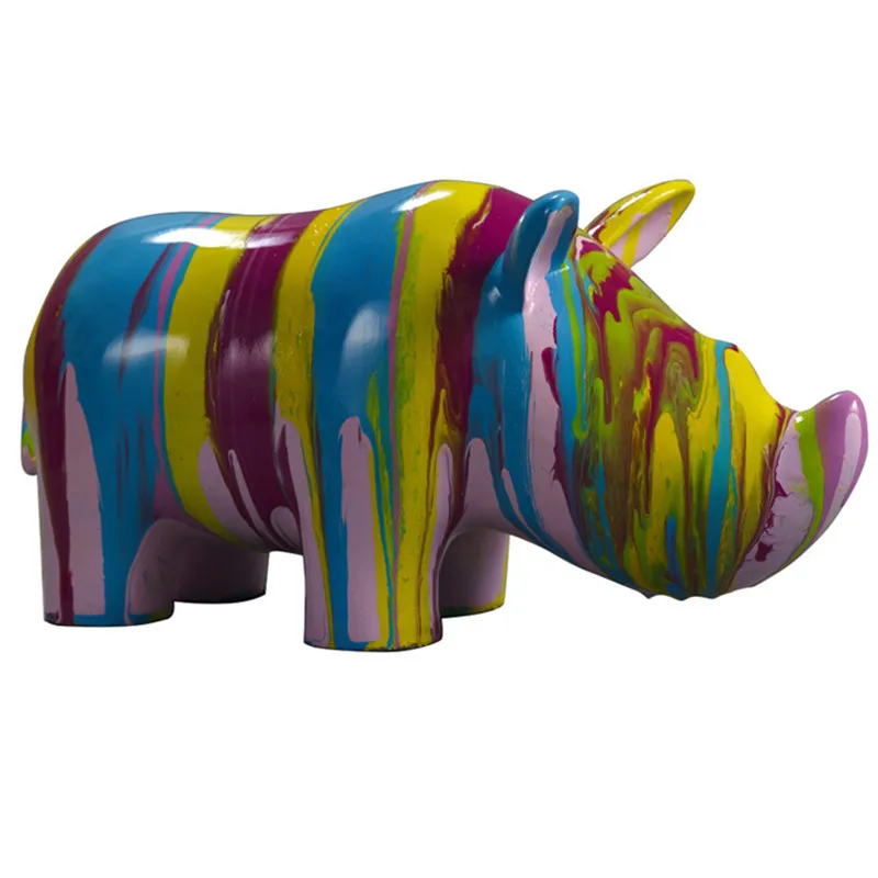 Abstract Sculpture Arts Decoration Figure Colorful Painted Dachshund Dog Modern Dog Sculpture