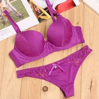 

High quality most popular sexy bra panty sets ladies thong underwear lingerie set for girls