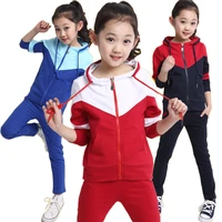 

Girls Clothing Sets Zipper Coat+pants Sport Suit For Teenagers Splice Girls School Uniform Kids Tracksuit