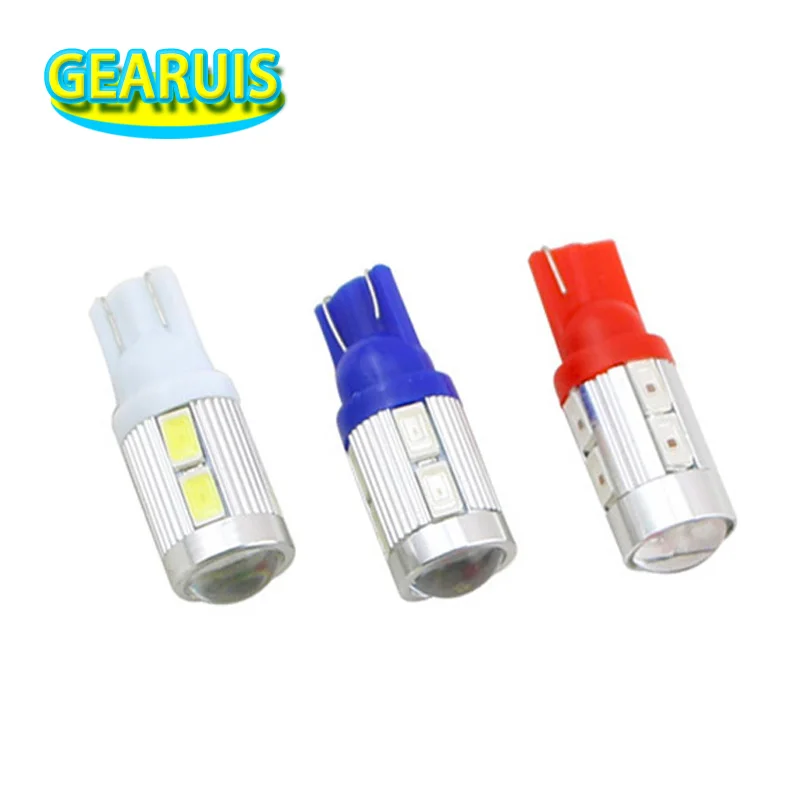 

12v LED lights W5W T10 10 smd 5730 5630 LED 10SMD 194 168 501Auto parking light Red Blue White Green Pink clearance light