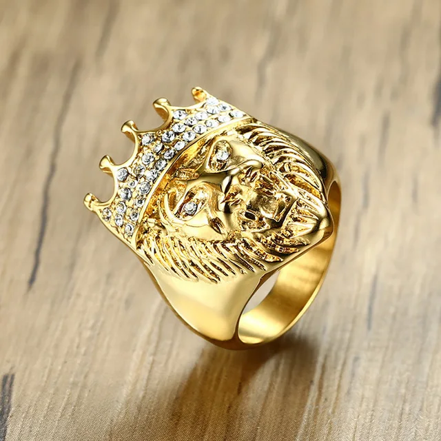 bague tête de lion or 18k
