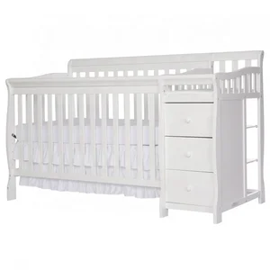 white cot bed with drawer and mattress