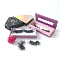 

Private label mink eyelashes vendor custom eyelash packaging box 3D mink 25mm eyelashes