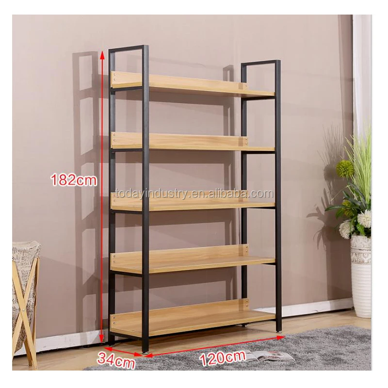 Store Modern Display Shelf Wood Shelf With Metal Post Mdf Shelf - Buy ...