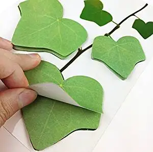 (2 sheets of 60 stickers) Novelty Leaf Shaped Sticky Note Paper Memo Pads Portable Scratch Pads Scratch Paper Notepads Post-it Note -Tree Leaf Post-It Sticky Notes, Green