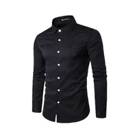 

Wholesale Latest Design Custom Mens Long Sleeve Black Formal Office Dress Shirt