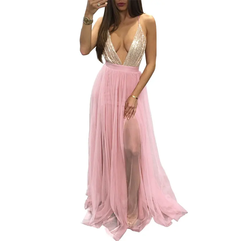 

90115-MX24 sexy women open backless grenadine long women dress