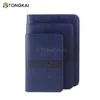 TongKai A5 Business Leather Zippered Card Holder Ring Binder with Pen Loop