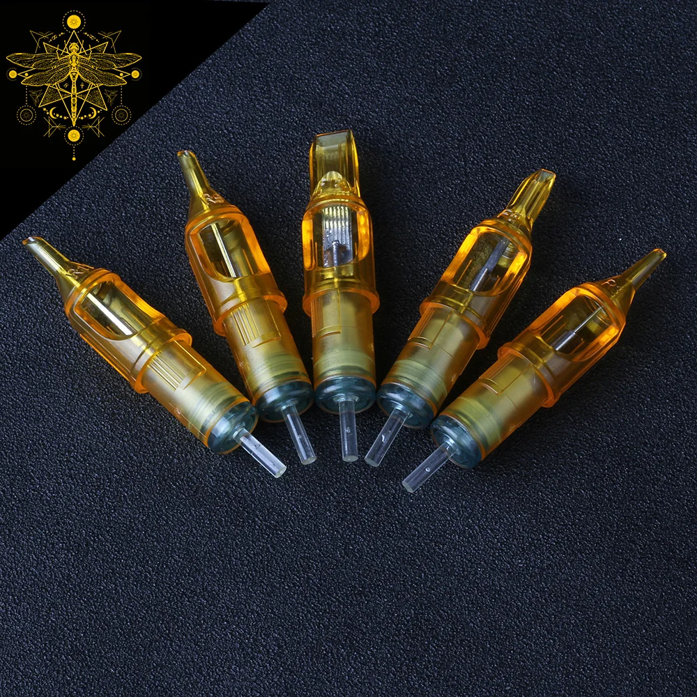 

Dropshipping 10pcs Disposable Semi-Permanent Makeup Tattoo Cartridge Needle RL/RM/M1/RS Tattoo Gun Supplies 1RL/3RL/5RL/7RL, Yellow