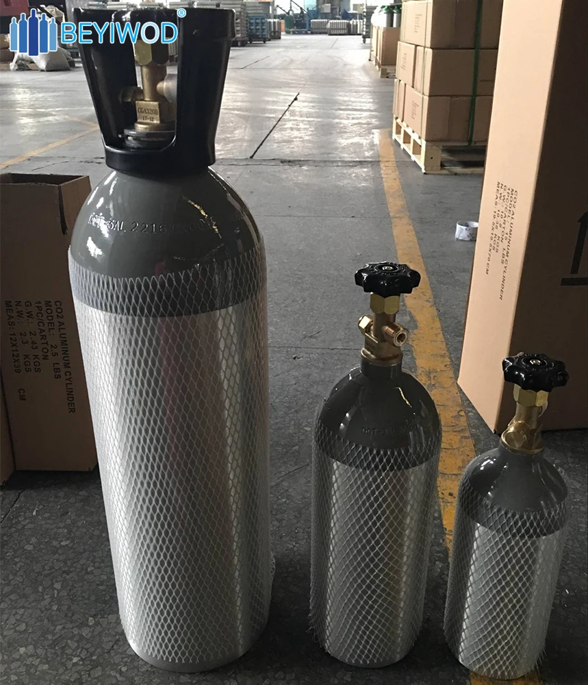 Tc3alm/dot3al Standard 2.5lb 5lb 10lb 15lb 20lb Aluminum Co2 Cylinders Co2 Gas Cylinder Co2