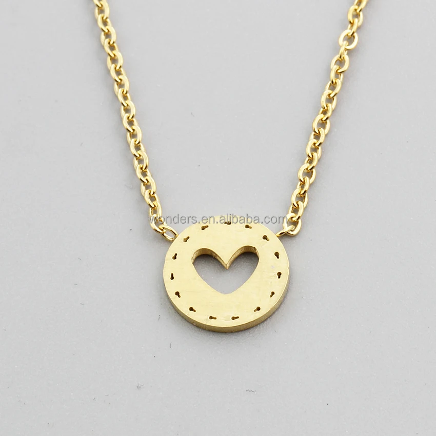 

Love Heart Open Circle Pendant Necklace For Girls