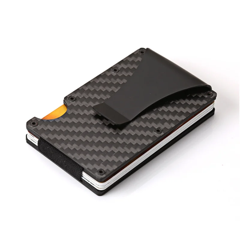 

RFID blocking carbon fiber aluminum bank card case wallet with money clip