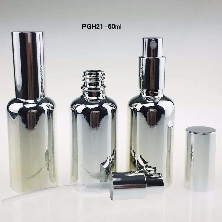 PGH21-50ml Silver Glass mist pump bottle (2)
