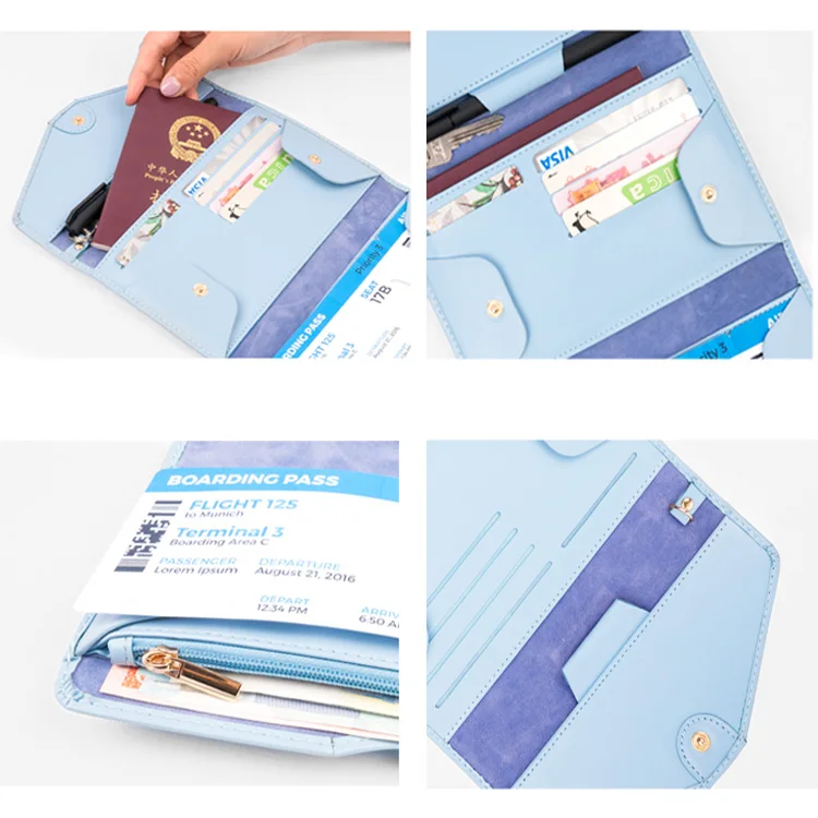 
MOQ100 Wholesale Fancy RFID Pu Pvc Passport Holder Leather 