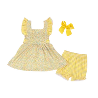 

Boutique Kids Clothes Yellow Flower Daisy Pinafore Children School Outfits