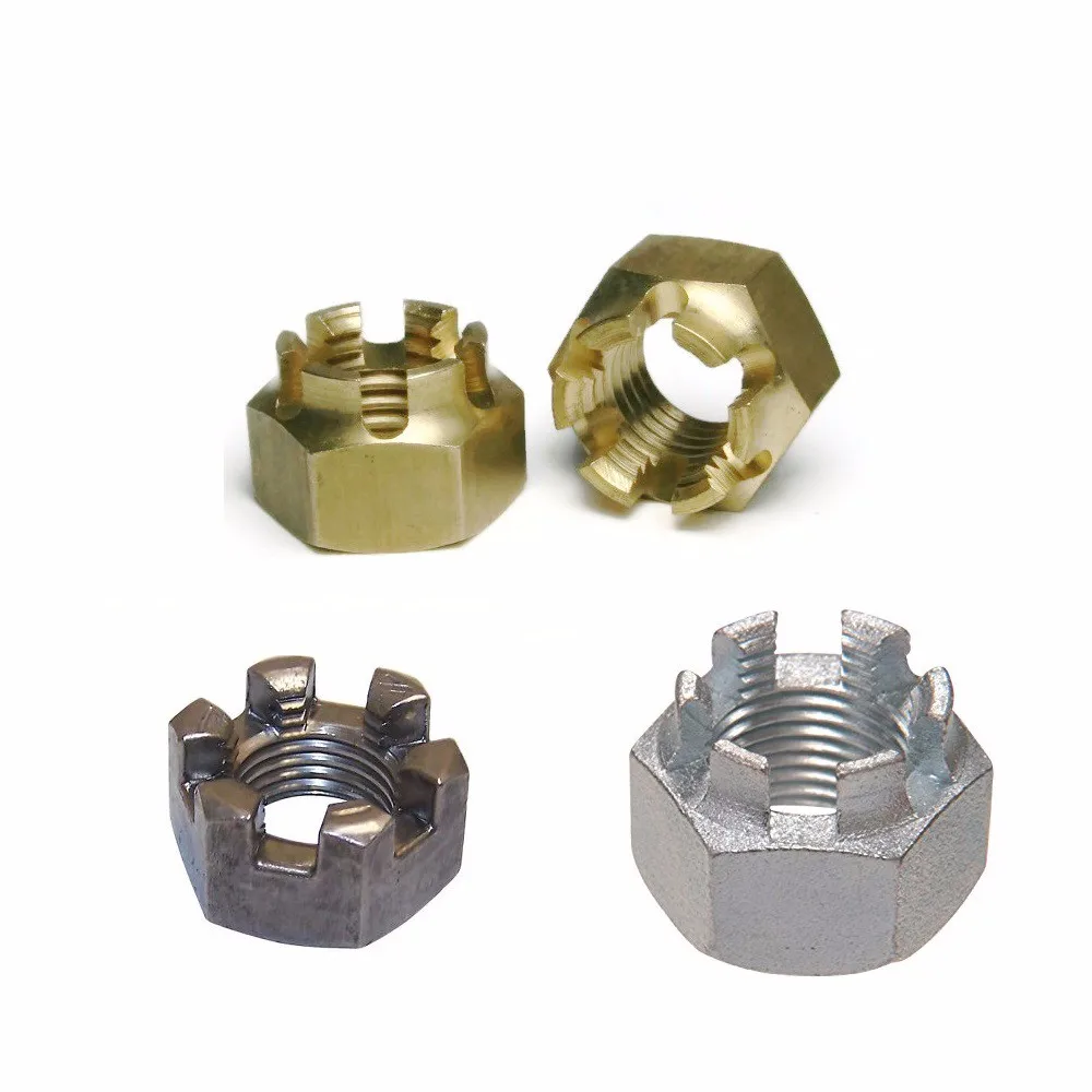 m4 m20 a2-70 a2-80 不锈钢开槽螺母城堡 din935