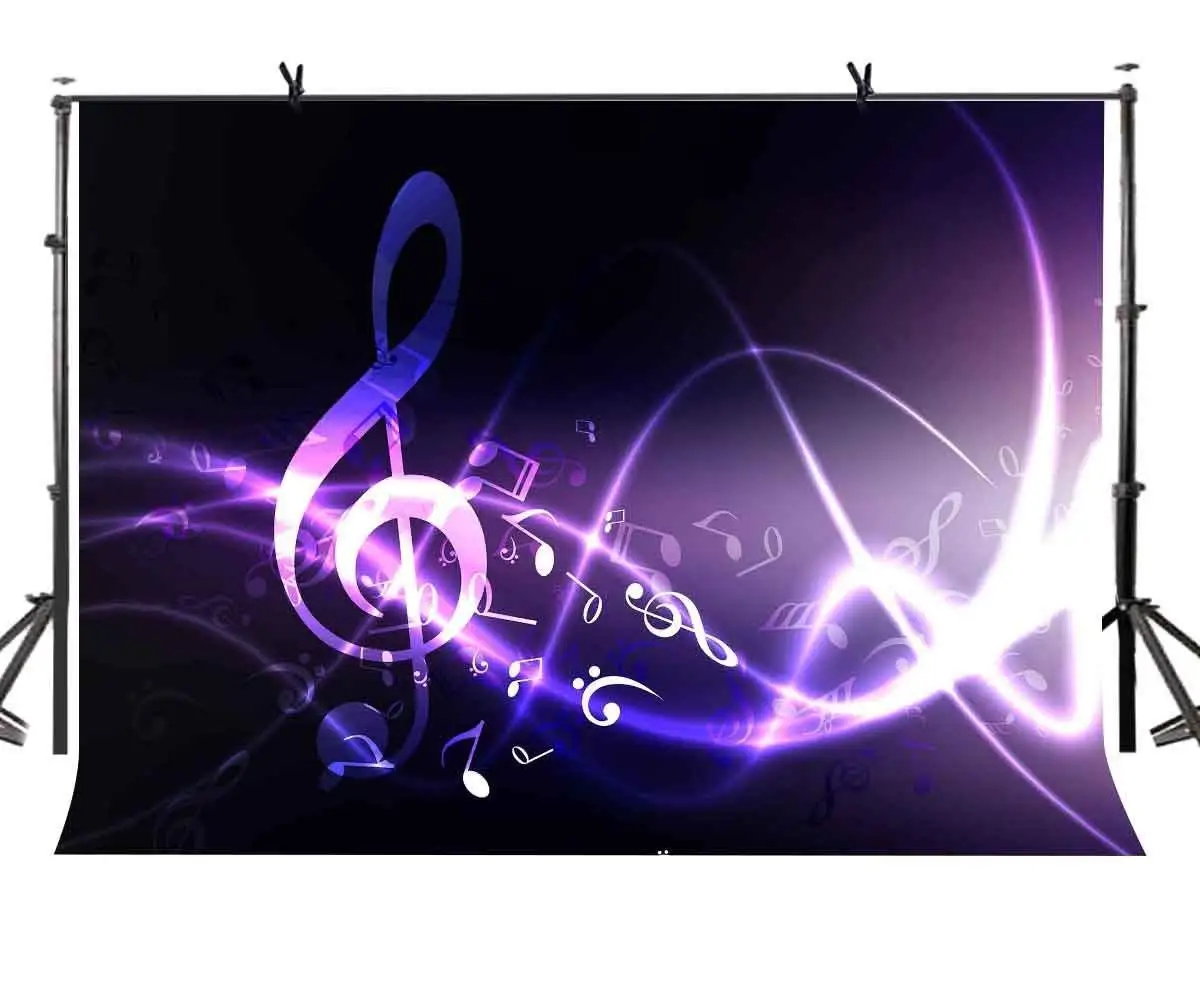 ERTIANANG 150x220cm Psychedelic Music Backdrop Purple Psychedelic Music Symbol Photography Background and Musical Theme Party Screen