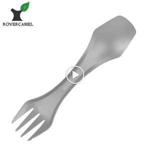 Image of Wholesale Bulk Custom Camping Fork Titanium Cutlery Spoon Fork Ultralight Eco-friendly Customized Logo