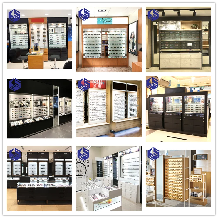 High End Eyewear Shop Fixture Wall Mounted Optical Shop Furniture