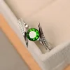 Silver Plated Jewelry Solitaire Ring Green Blue Purple Color Sterling 925 Silver Ring with Blue Stone