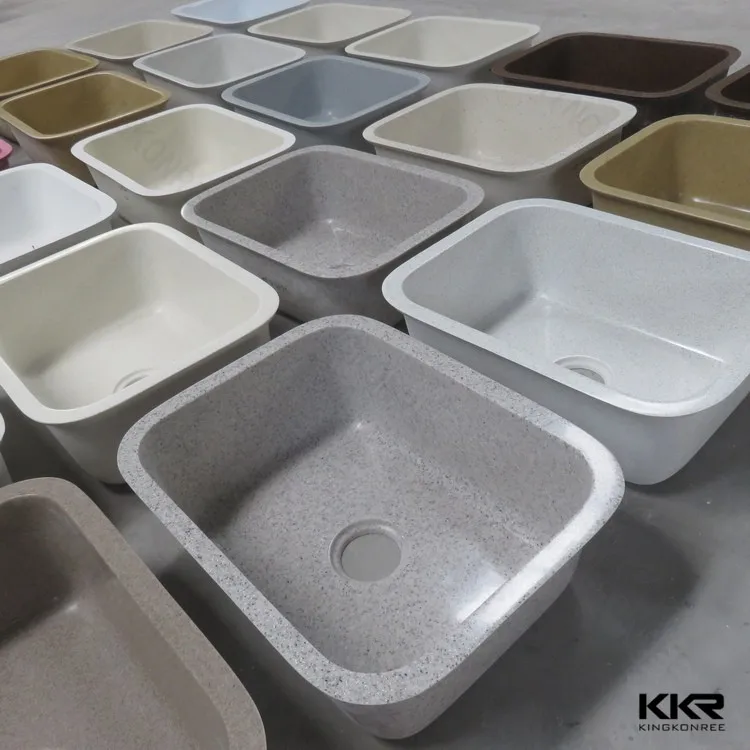 KKR customized solid surface different types kitchen sinks laundry basin sink