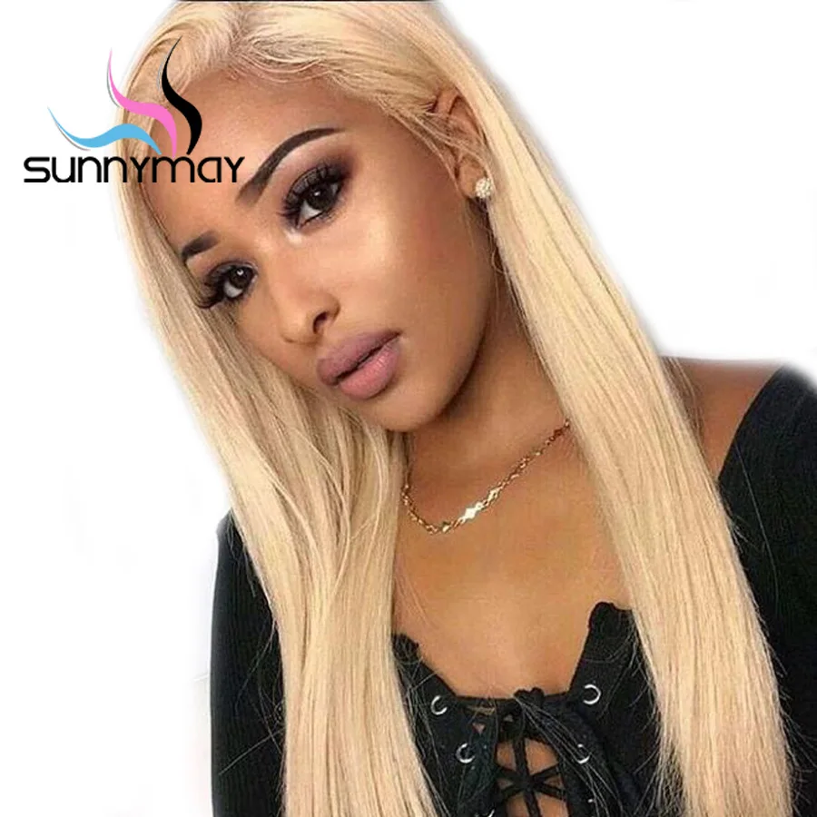 

Sunnymay #613 Full Lace Wig With Baby Hair Pre Plucked Blonde Wig 130% Density Glueless Full Lace Human Hair Wigs Bleached Knots, #613 blonde