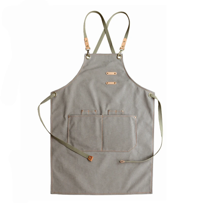 

Fashionable Multipurpose Wear-resistant High Quality Canvas Tool Apron, Khaki;gray