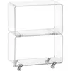 Pure Lucite Side Table Clear Acrylic Low End Table with Wheels