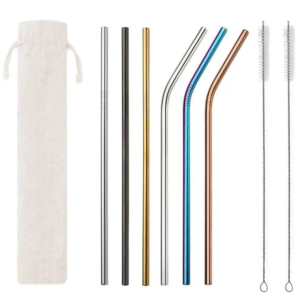 

Eco Friendly Reusable Gold Metal Straws Stainless Steel Drinking straws With Logo