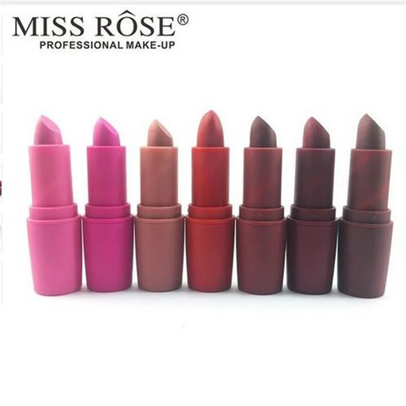 

Miss Rose Nude Lipstick 22 colors Waterproof Vampire Brown Matte lipstick Makeup Tools Cosmetics Lipstick wholesale